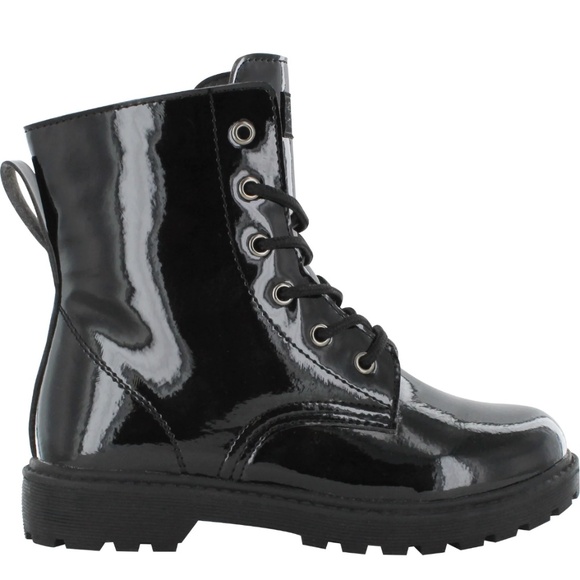 Gotta Flurt Other - Gotta Flurt Luna Black Patent Combat Boots Girls Sz 4